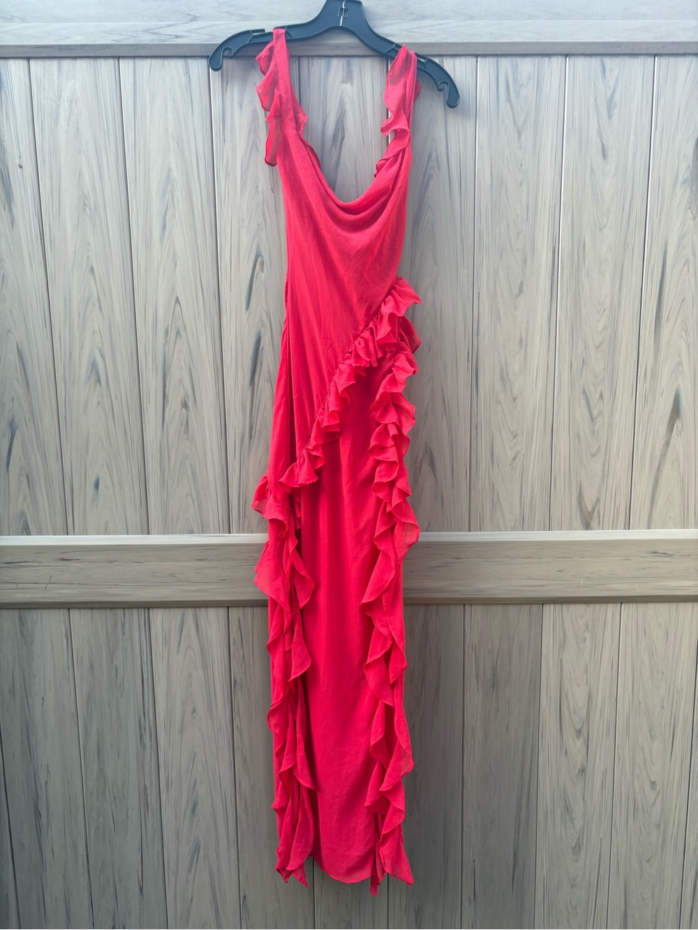 House of CB Ariela Ruffle Maxi Dress Red Rose Cherry - Picture 8 of 10